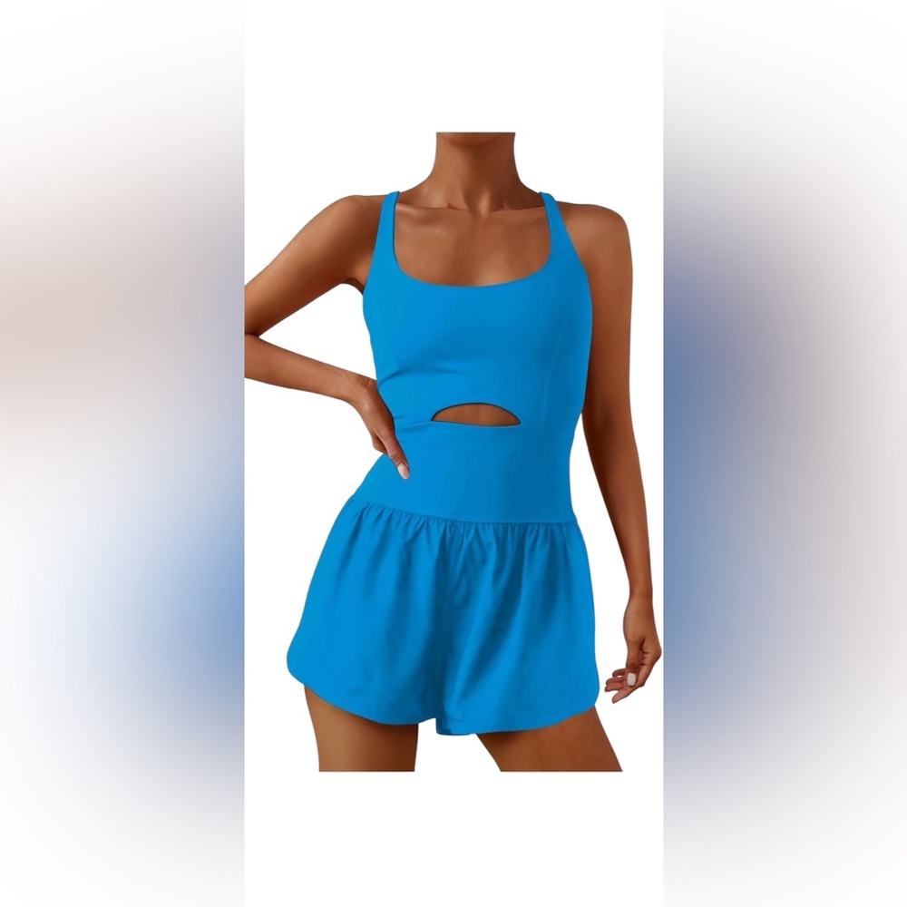 🆕 NWOT 💙 REACHME Workout Romper | Brilliant Blue One-Piece | Women’s Small
